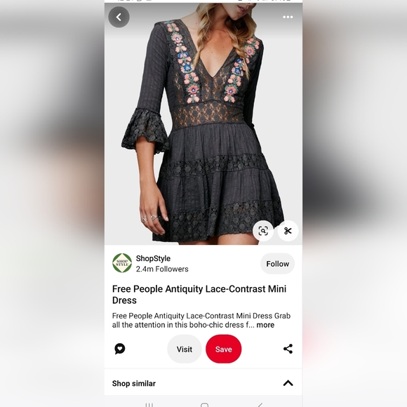 NWT Free People One Antiquity Lace Contrast Mini Dress, Size 6 - Picture 14 of 16